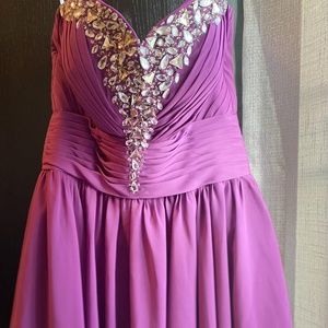 Coco Melody Strapless Purple Sequined Dress NWT